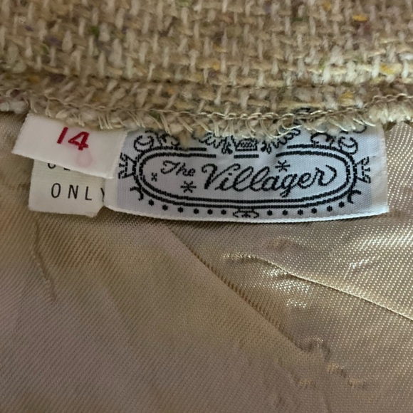 Vintage NWT The Villager 1960s Tan Tweed Straight Leg Pants Size Modern 6 Vtg 14 - Picture 5 of 8
